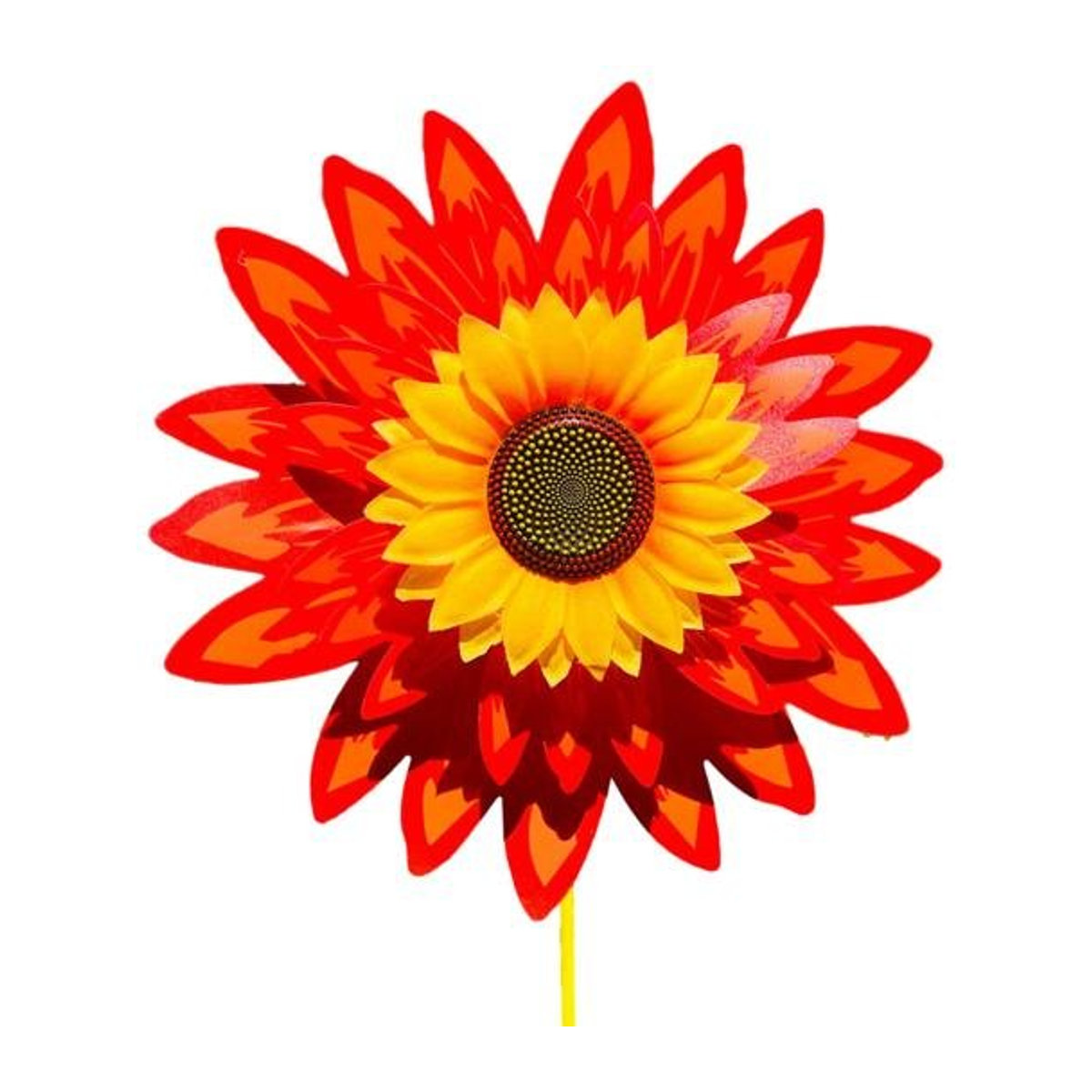Hello Garden Sonnenblumen Windrad in Rot mit Bodeneinsatz, 3-stufiges Garten Windspiel, Höhe: 75 cm - Bild 1