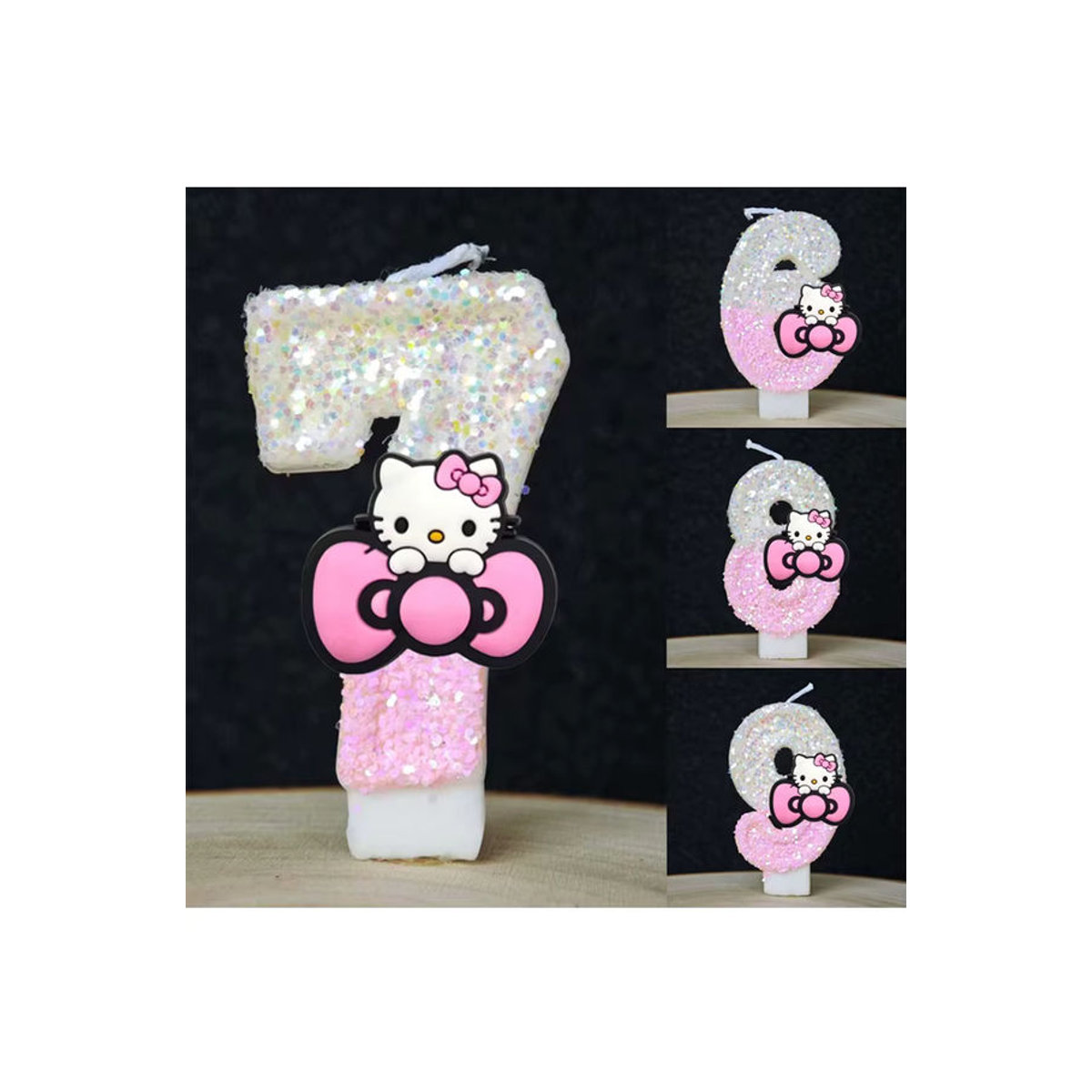 Hello Kitty Figurenkerze aus Wachs in Rosa für Kindergeburtstag und Babyparty Dekoration - Bild 2