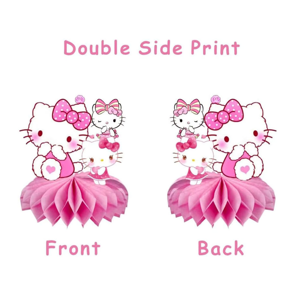 Hello Kitty Waben-Tischdekoration aus Papier in Rosa für Kindergeburtstage und Babypartys - Bild 3