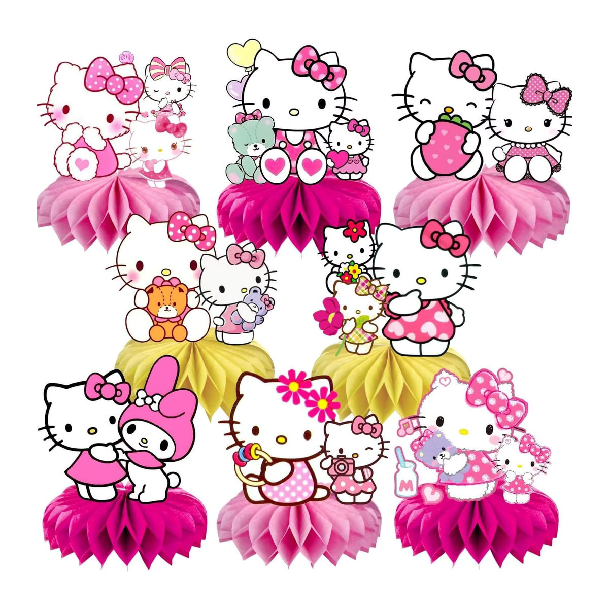 Hello Kitty Waben-Tischdekoration für Kindergeburtstage und Babypartys in Rosa - Bild 2