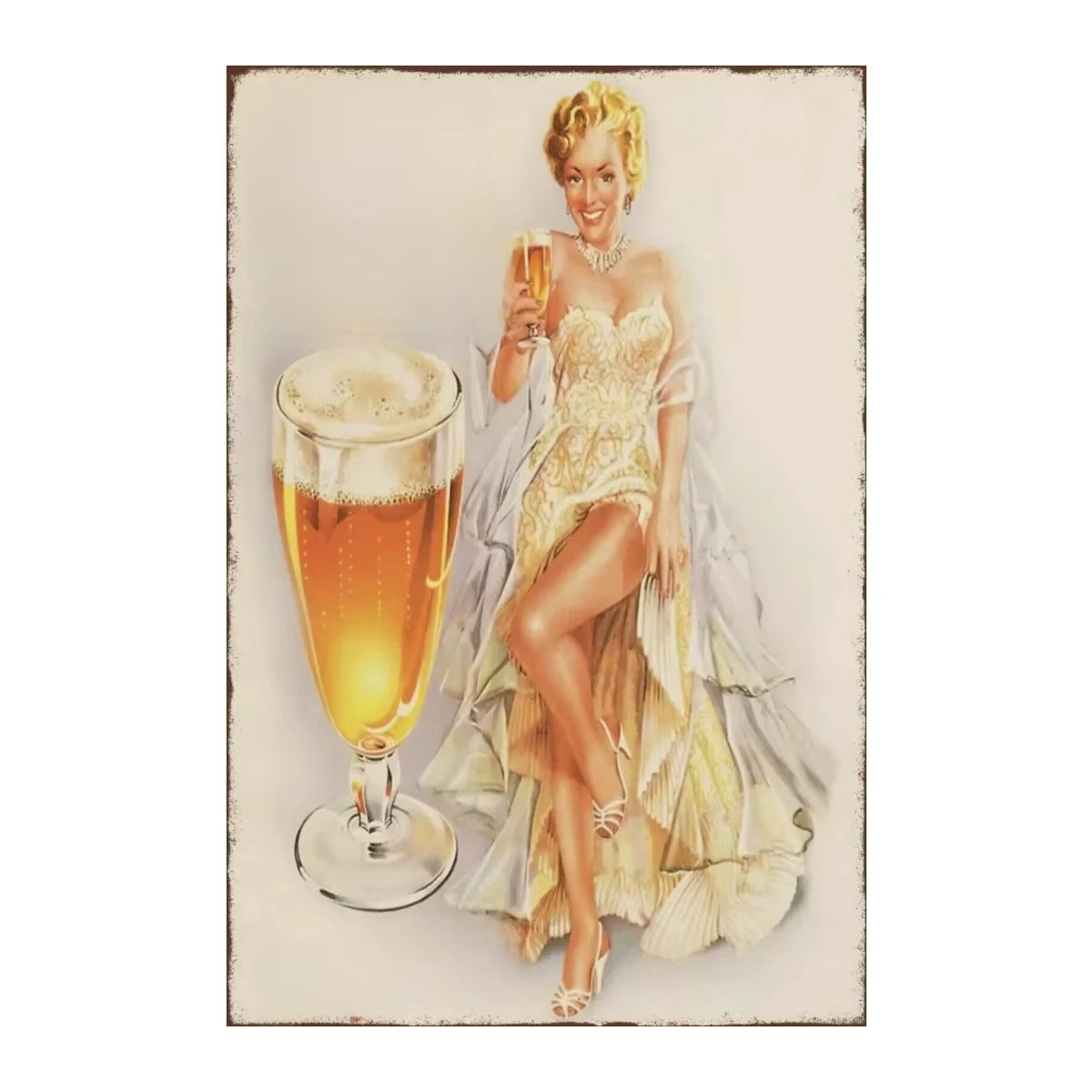 Hello Young Magnet Pale Ale Bier Metallschild im Vintage-Stil für Kneipe und Bar, mehrfarbig, 30 x 30 x 0,2 cm - Bild 2