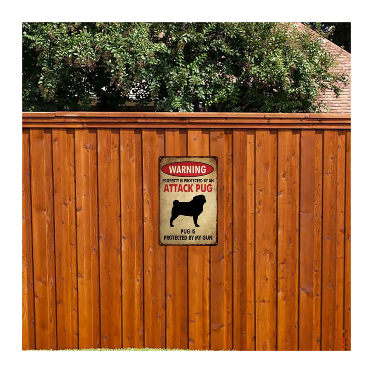 Hello Young Metallblechschild Attack-Mops Vintage Dekoration mehrfarbig B/H: 30 x 30 cm - Bild 2