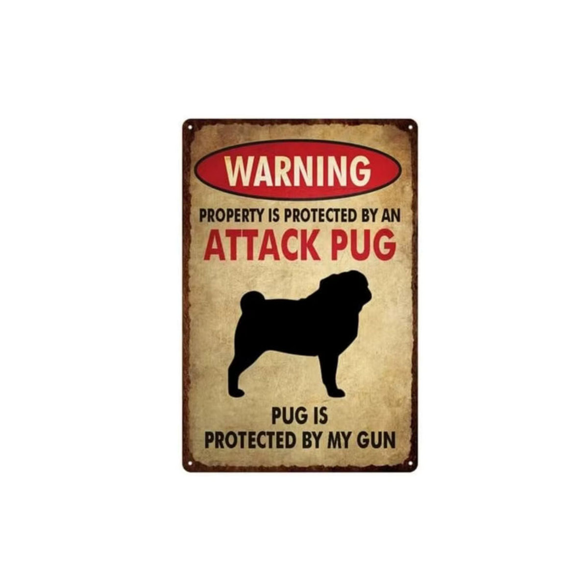 Hello Young Metallblechschild Attack-Mops Vintage Dekoration mehrfarbig B/H: 30 x 30 cm - Bild 3
