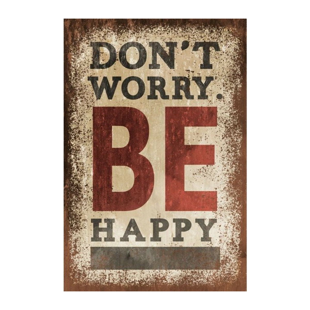 Hello Young Metallschild Don't Worry Be Happy im Vintage-Retro-Stil, mehrfarbig, B/H: 20 x 30 cm - Bild 1