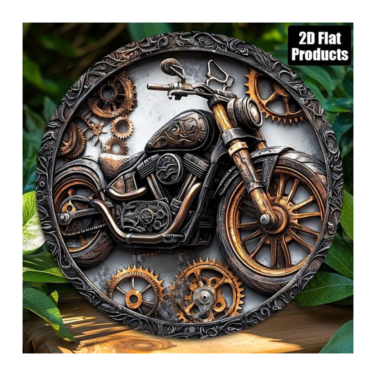 Hello Young Motorrad Vintage Metallschild rund, mehrfarbig, Durchmesser: 20,3 cm - Bild 1