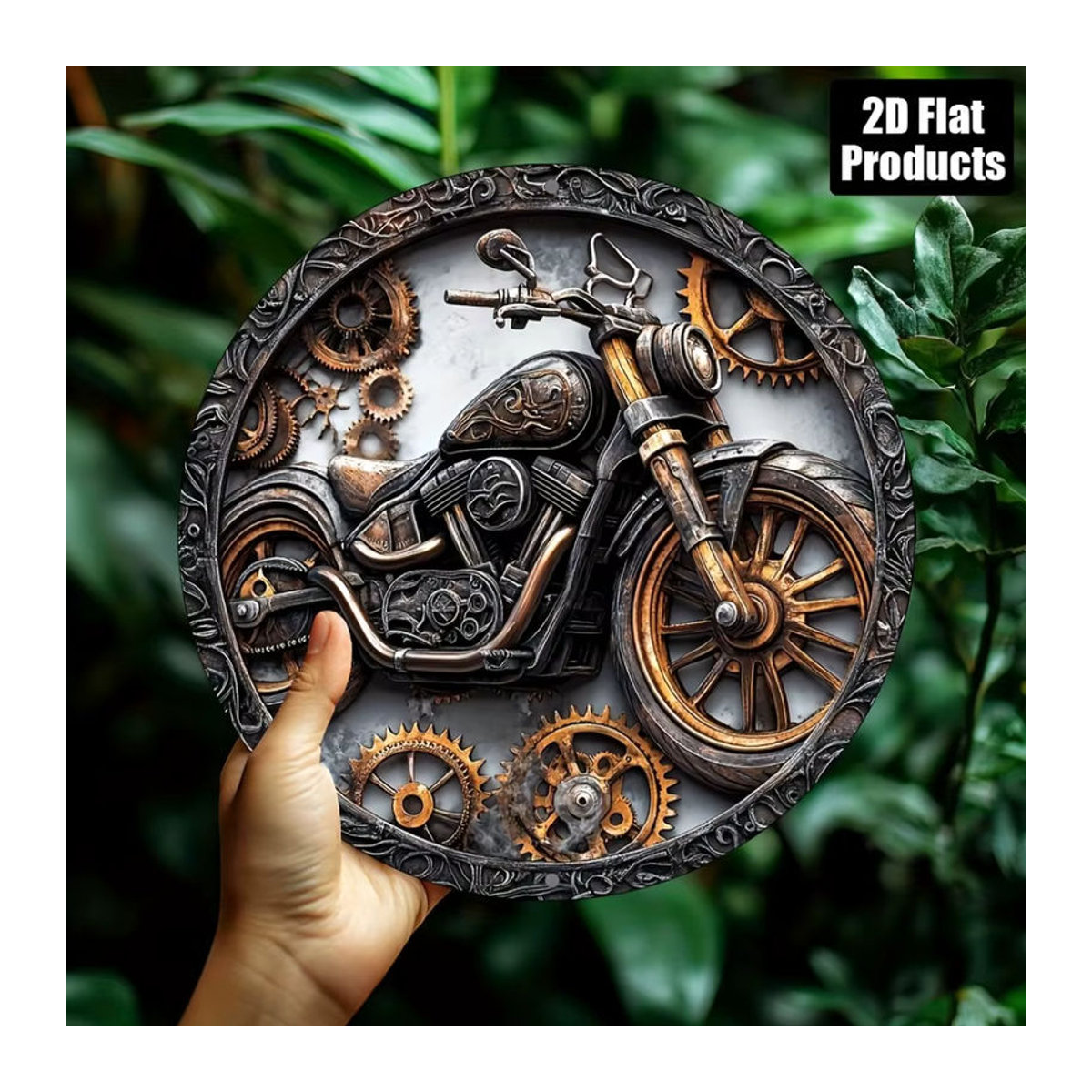 Hello Young Motorrad Vintage Metallschild rund, mehrfarbig, Durchmesser: 20,3 cm - Bild 2