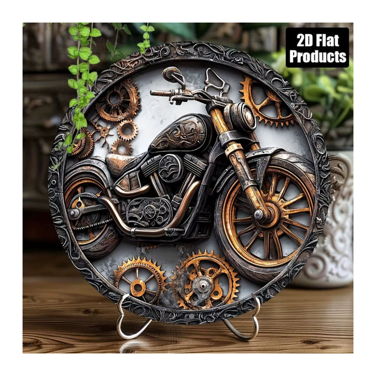 Hello Young Motorrad Vintage Metallschild rund, mehrfarbig, Durchmesser: 20,3 cm - Bild 6