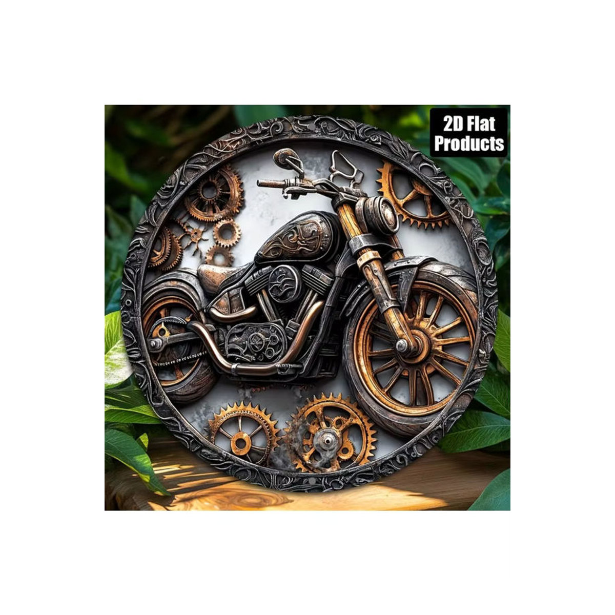 Hello Young Motorrad Vintage Metallschild rund, mehrfarbig, Durchmesser: 20,3 cm - Bild 7