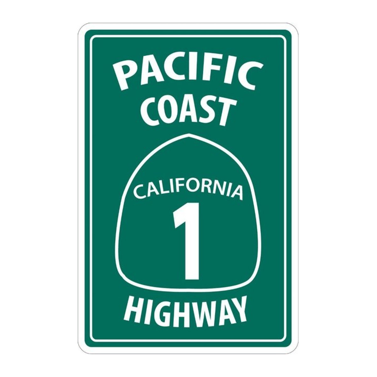 Hello Young Pacific Coast Highway California Metallschild aus Aluminium in Grün, B/H: 30 x 30 cm - Bild 1