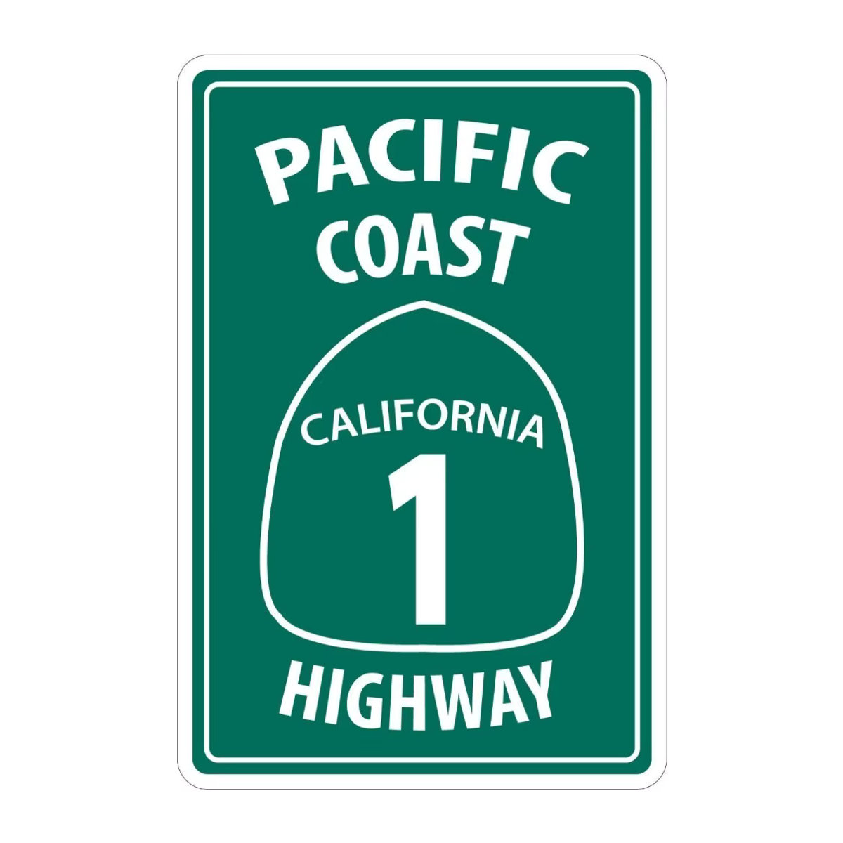Hello Young Pacific Coast Highway California Metallschild aus Aluminium in Grün, B/H: 30 x 30 cm - Bild 3