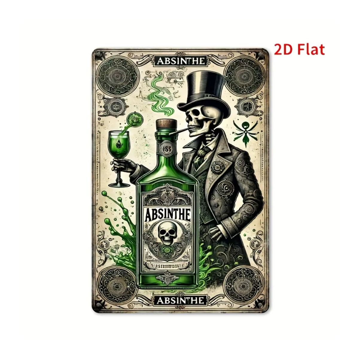 Hello Young Retro Absinth Blechschild Vintage Metallwanddekoration mehrfarbig B/H: 30 x 20 cm - Bild 3