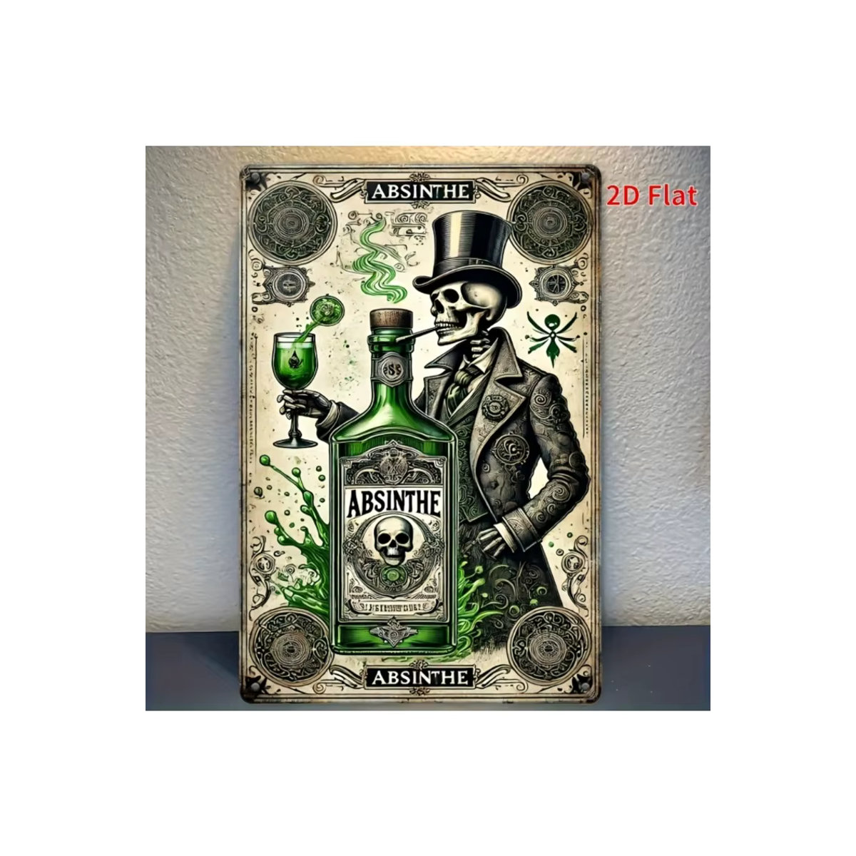 Hello Young Retro Absinth Blechschild Vintage Metallwanddekoration mehrfarbig B/H: 30 x 20 cm - Bild 6
