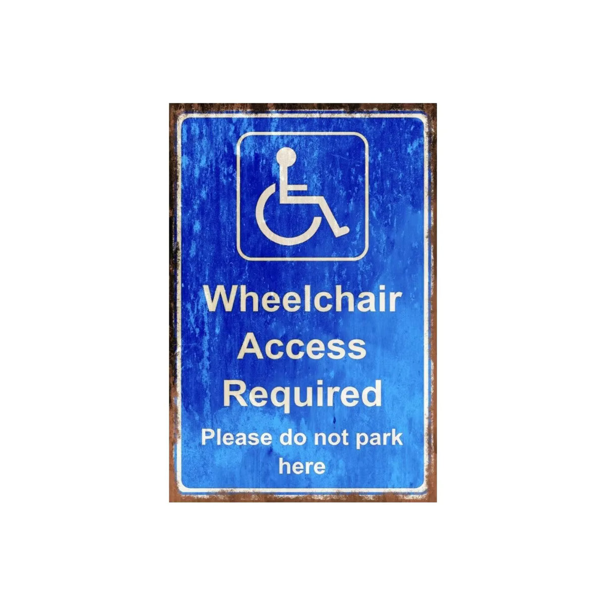 Hello Young Rollstuhlzugang Please Don't Park Here Retro-Warnschild aus Metall in Blau, B: 30 cm, H: 20 cm - Bild 3