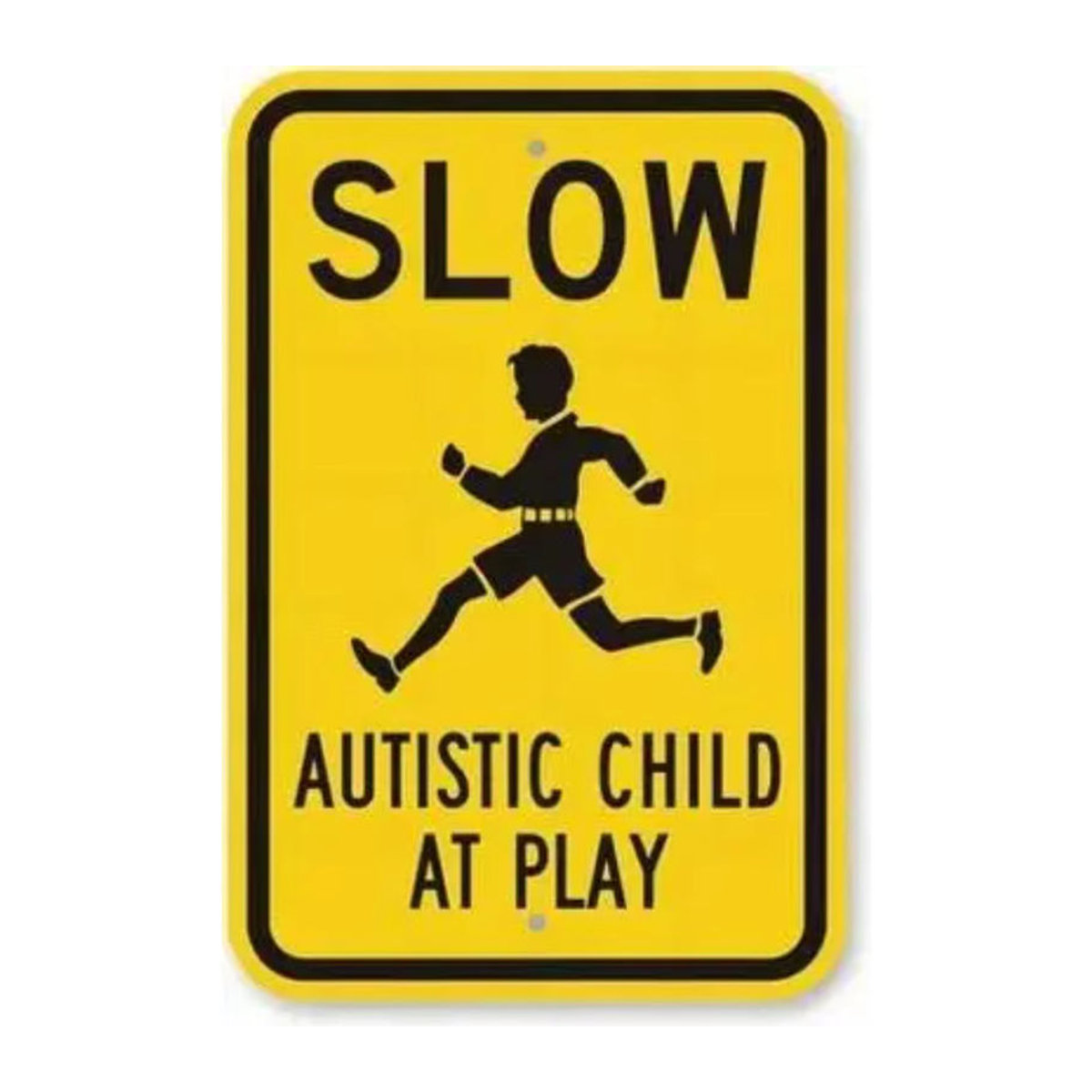 Hello Young Sicherheits-Blechschild Dekoration für Kinder in Gelb, rechteckig - Bild 2