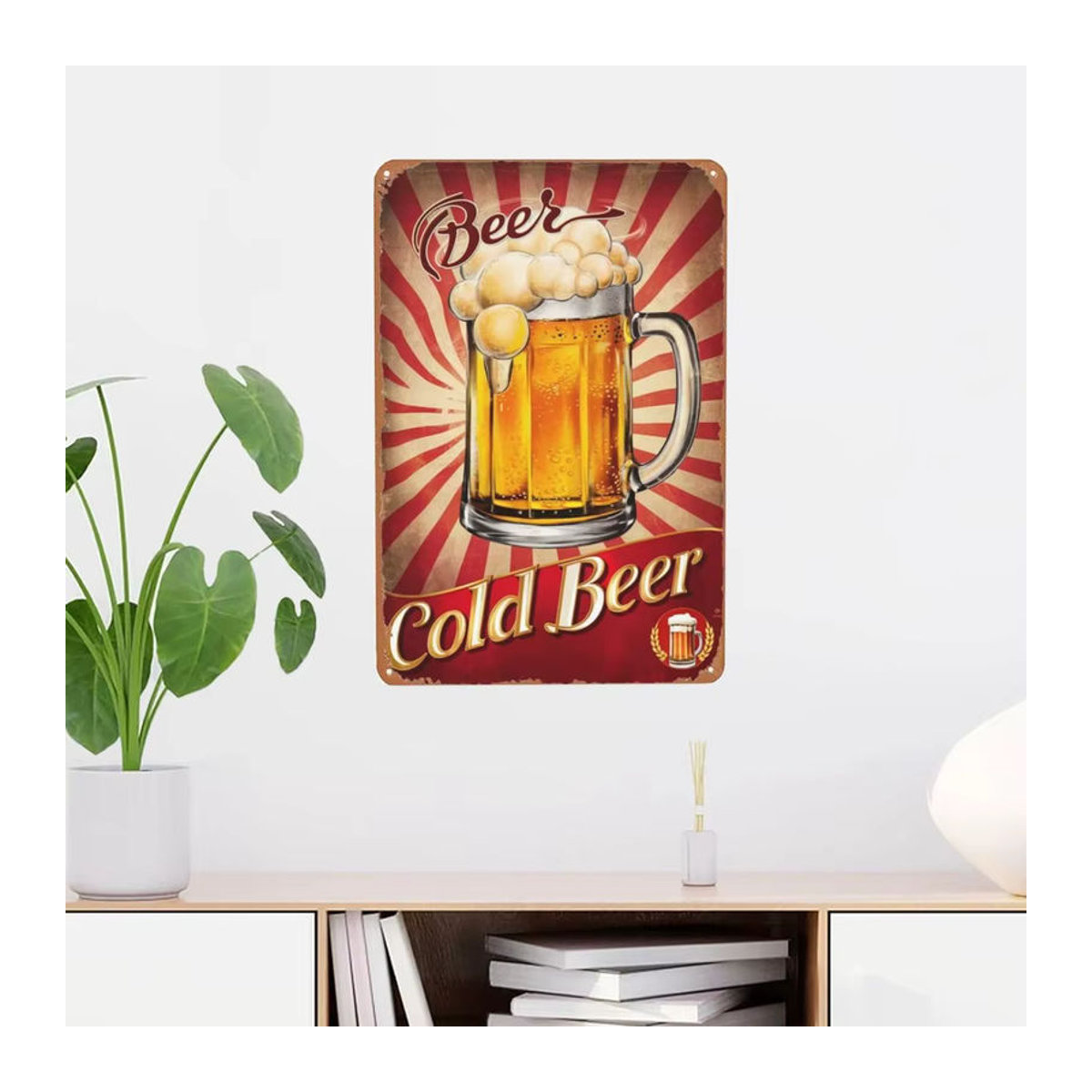 Hello Young Vintage Bier-Wanddekoration aus Metall, mehrfarbig, rechteckig, B/H: 30 x 20 cm - Bild 4