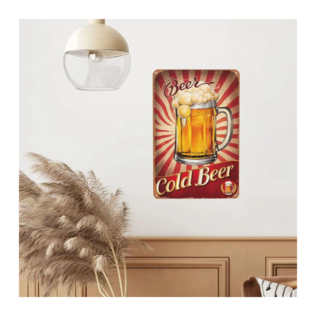 Hello Young Vintage Bier-Wanddekoration aus Metall, mehrfarbig, rechteckig, B/H: 30 x 20 cm - Bild 5