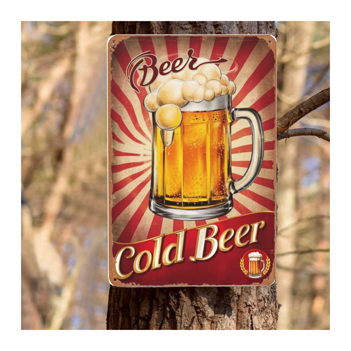 Hello Young Vintage Bier-Wanddekoration aus Metall, mehrfarbig, rechteckig, B/H: 30 x 20 cm - Bild 6
