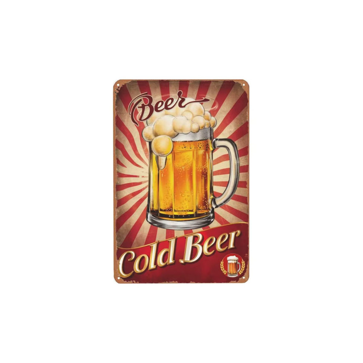 Hello Young Vintage Bier-Wanddekoration aus Metall, mehrfarbig, rechteckig, B/H: 30 x 20 cm - Bild 7