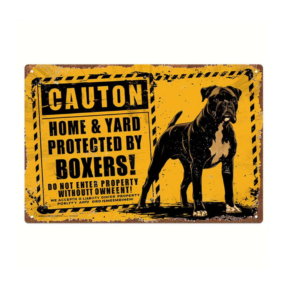 Hello Young Vintage Metallschild Boxer Hund Dekoration Gelb Rechteckig B: 30 cm, H: 30 cm, T: 20 cm - Bild 6