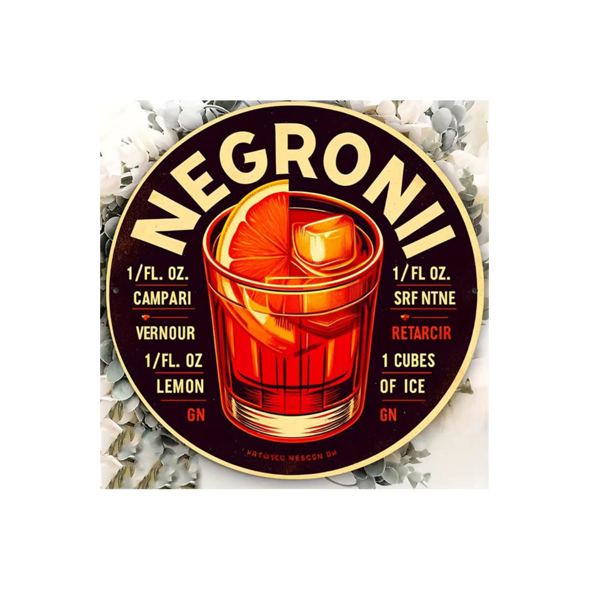 Hello Young Vintage Wandkunstschild Negroni aus Metall, mehrfarbig, quadratisch, B/H: 20,3 x 20,3 cm - Bild 7