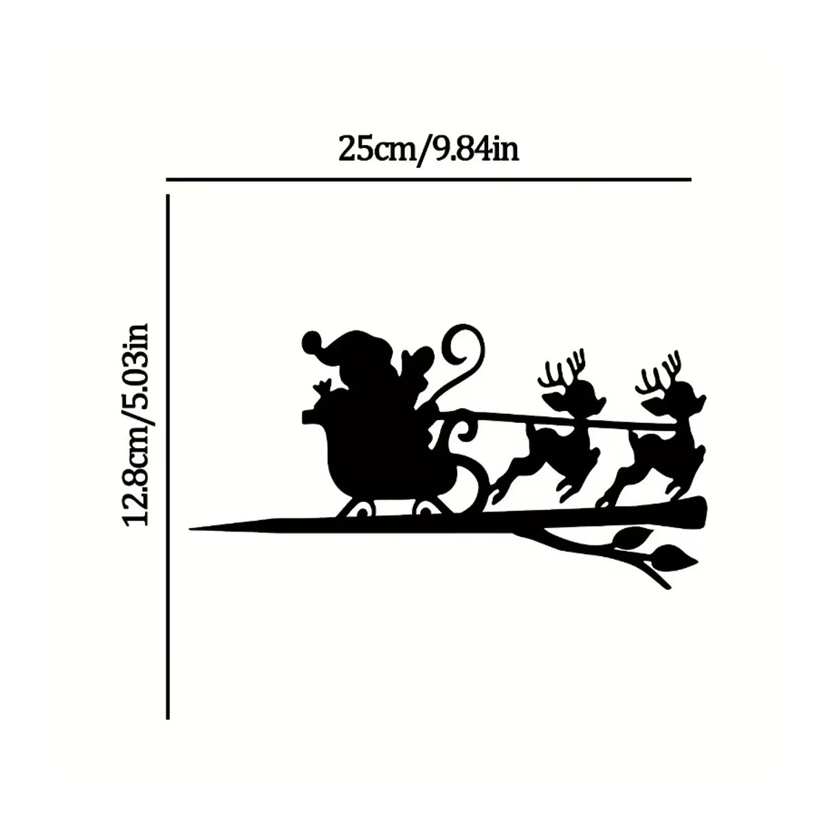 Hello Young Weihnachtsdekoration aus Metall mit zwei Hirschen auf Schlitten als schwarze Silhouette für Garten und Terrasse - Bild 2