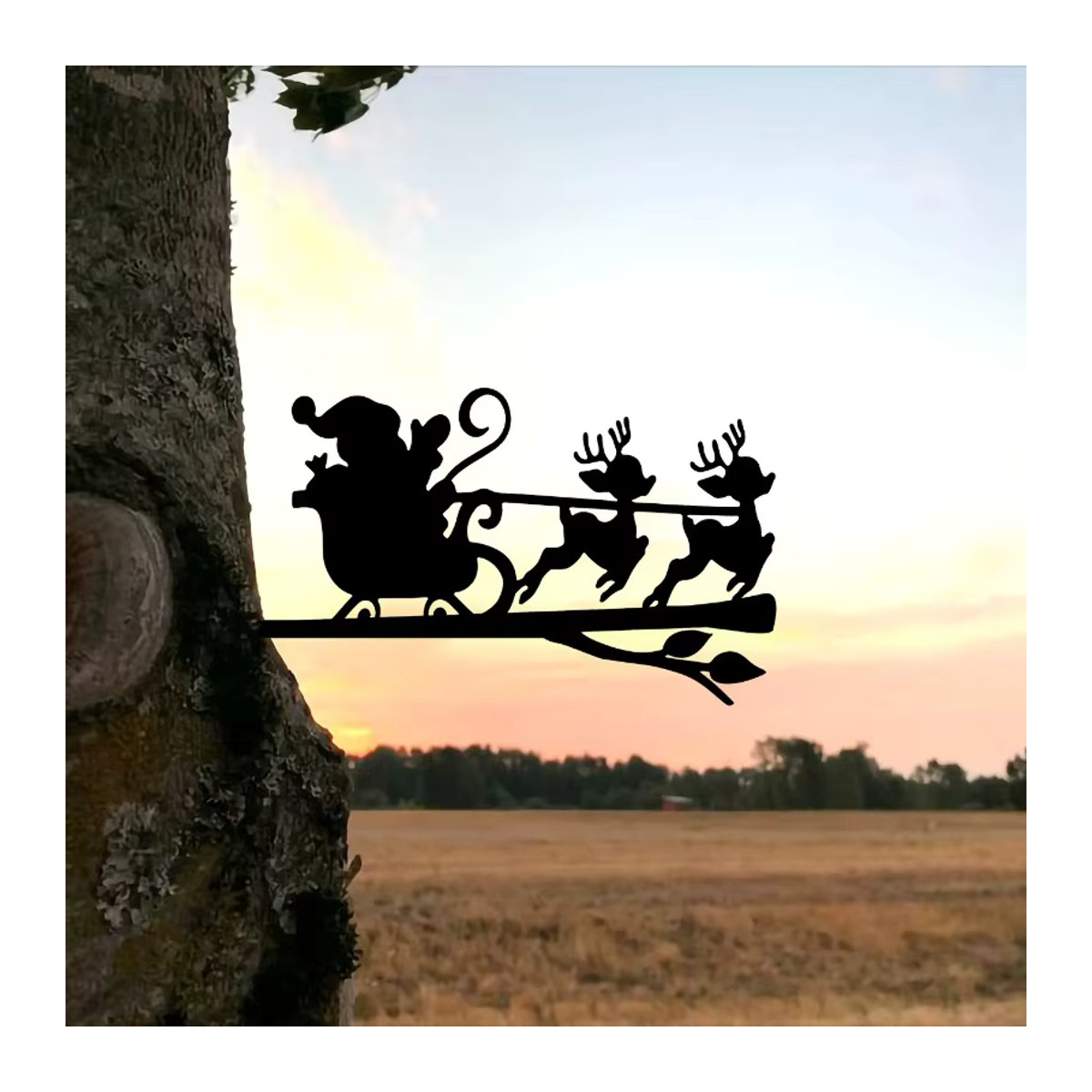 Hello Young Weihnachtsdekoration aus Metall mit zwei Hirschen auf Schlitten als schwarze Silhouette für Garten und Terrasse - Bild 6