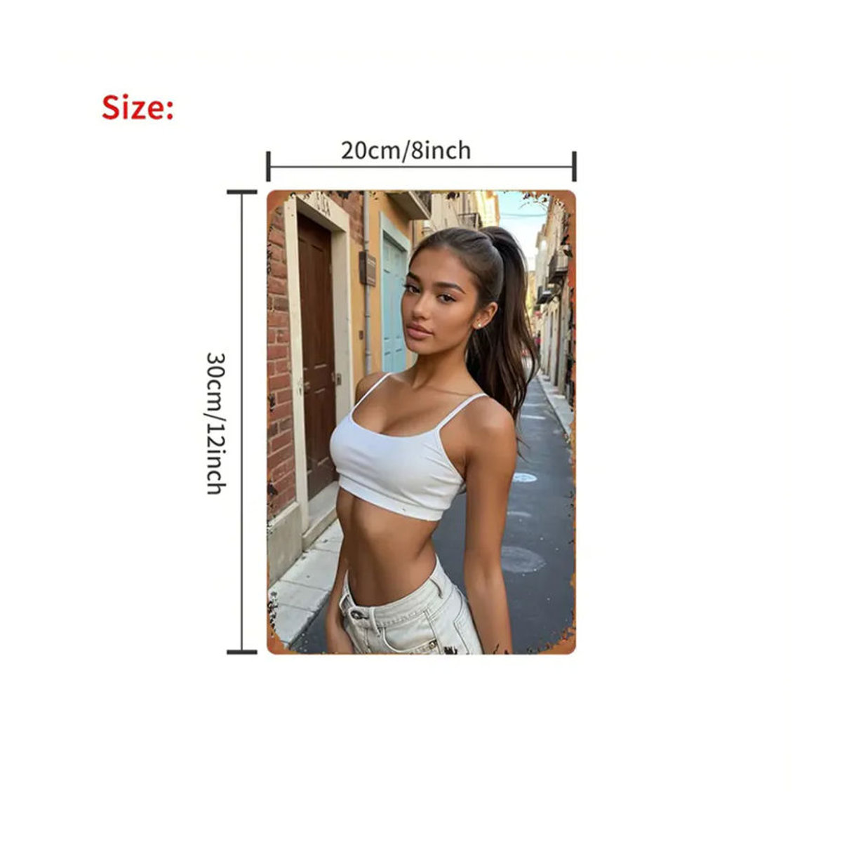 HELLOYOUNG 2D Bügelbilder Streetwear-Set mit weißem Crop-Top und Jeans-Design, mehrfarbig, Höhe: 30,48 cm, Breite: 20,32 cm - Bild 2