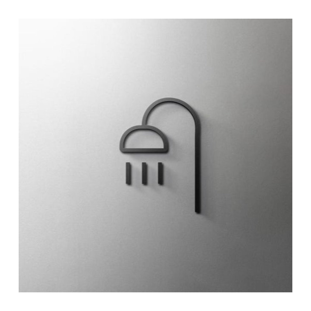 HELLOYOUNG 3D-Acryl-Badezimmerschild in Schwarz, Selbstklebende WC-Türdekoration im minimalistischen Design aus Kunstharz - Bild 1