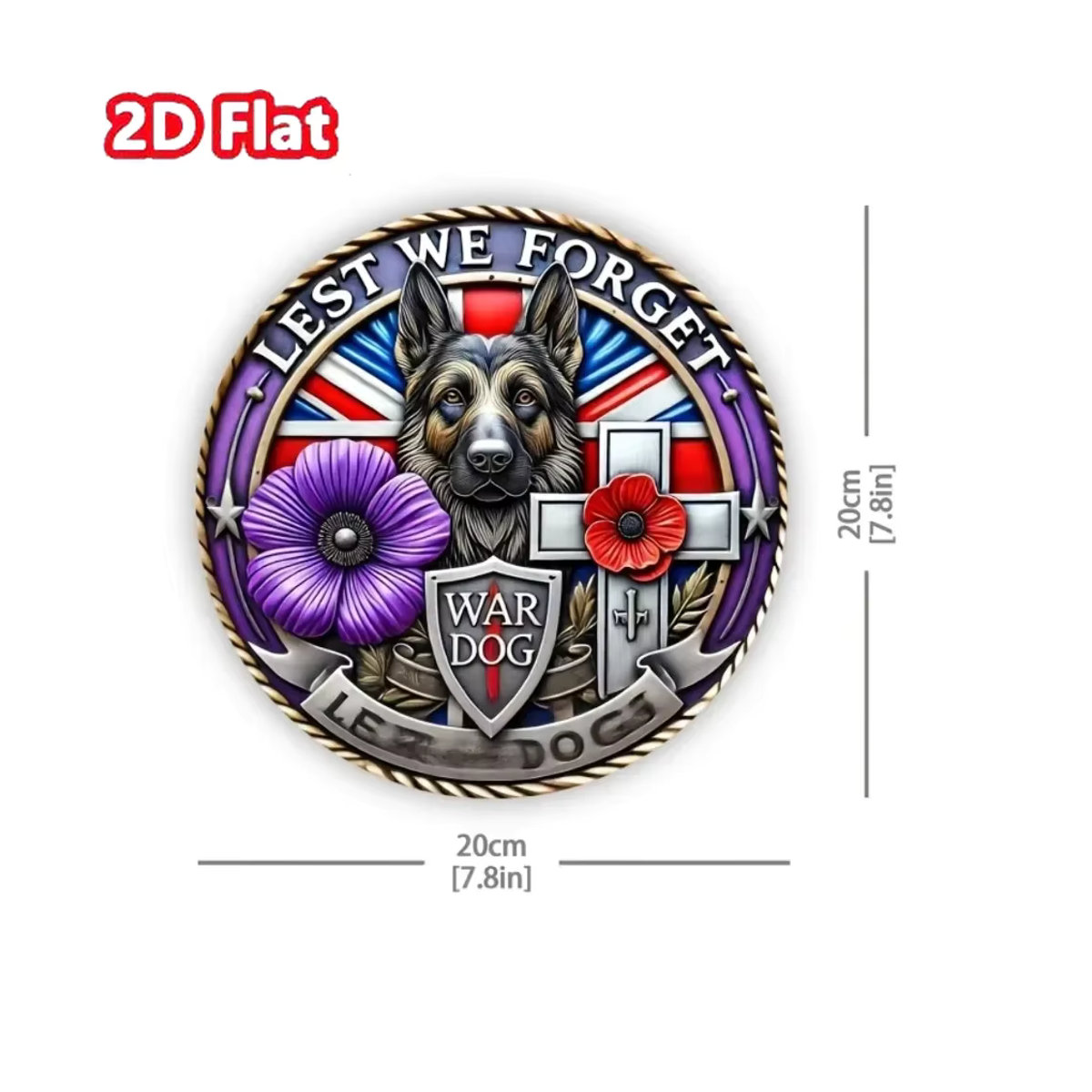 HELLOYOUNG Aluminiumschild Don't Forget War Dog Purple Poppy Wanddekoration in Lila und Mehrfarbig - Bild 5