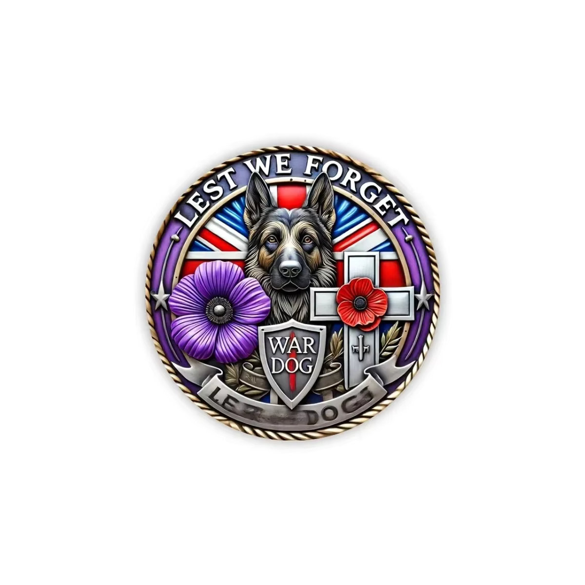 HELLOYOUNG Aluminiumschild Don't Forget War Dog Purple Poppy Wanddekoration in Lila und Mehrfarbig - Bild 6