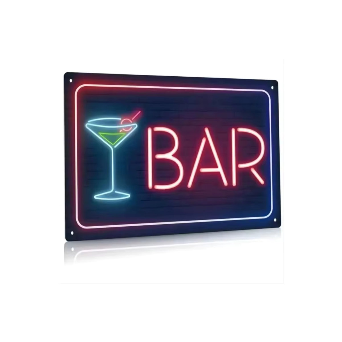 HELLOYOUNG Bar-Neonschild Bar Open im Retro-Stil mit Vintage-Metalllook zur Dekoration für dein Zuhause, deine Bar oder dein Geschäft - Bild 4