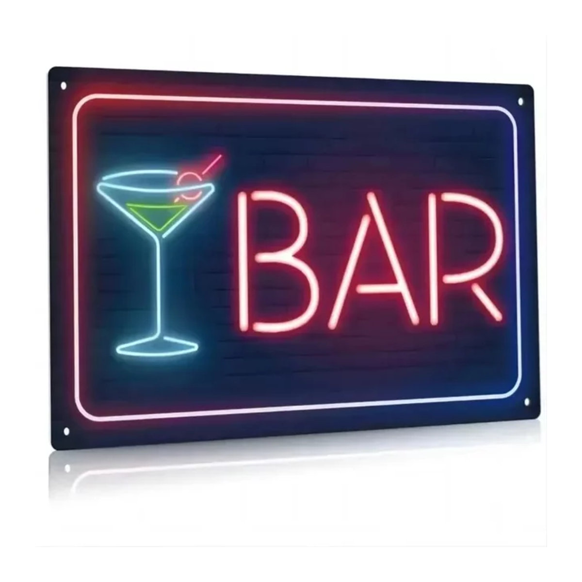 HELLOYOUNG Bar Neonschild Bar Open in Bunt im Retro-Stil aus Metall - Bild 1