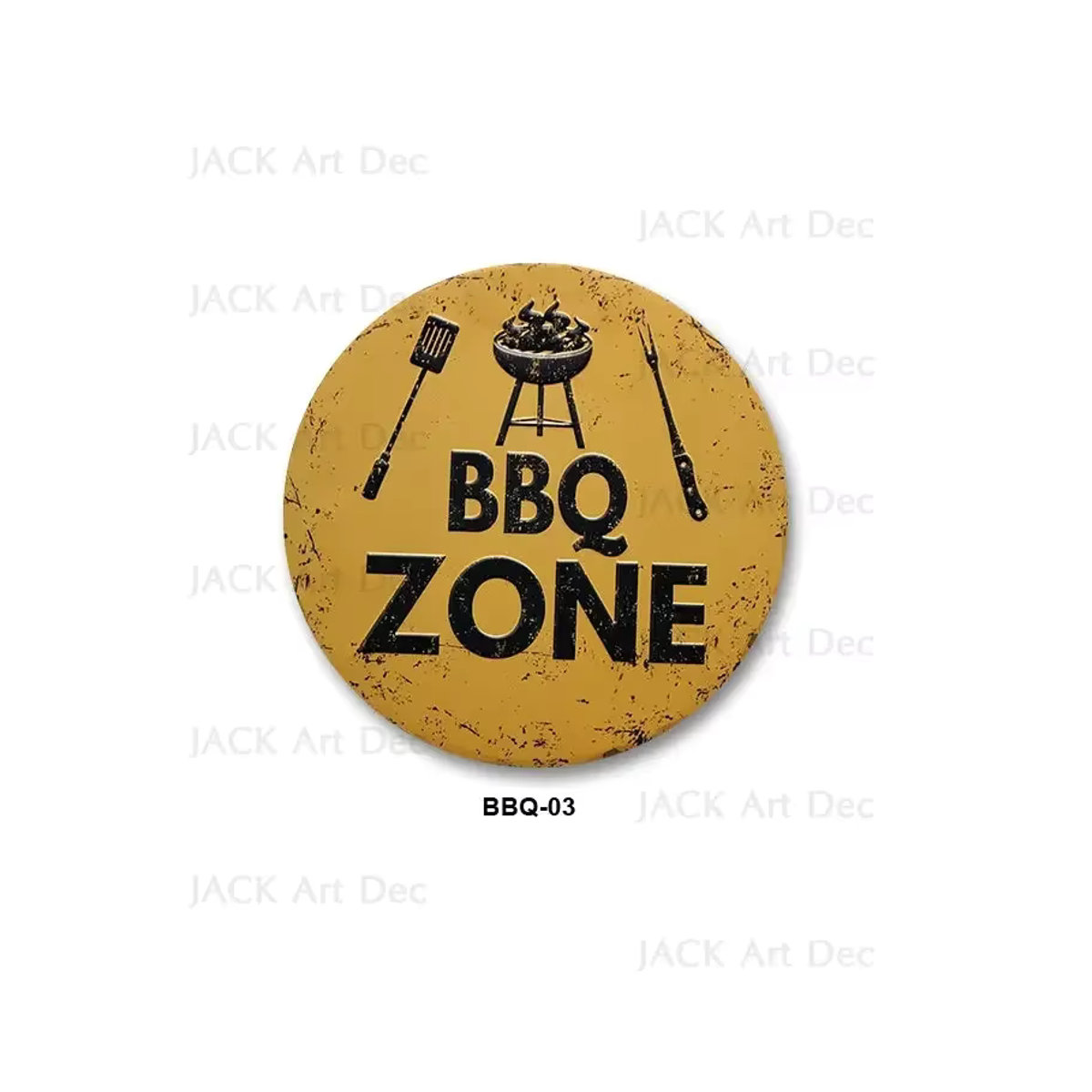 HELLOYOUNG BBQ Zone Metallschild Vintage Dad's BBQ Retro Barbecue Rules Dekoration mehrfarbig - Bild 4