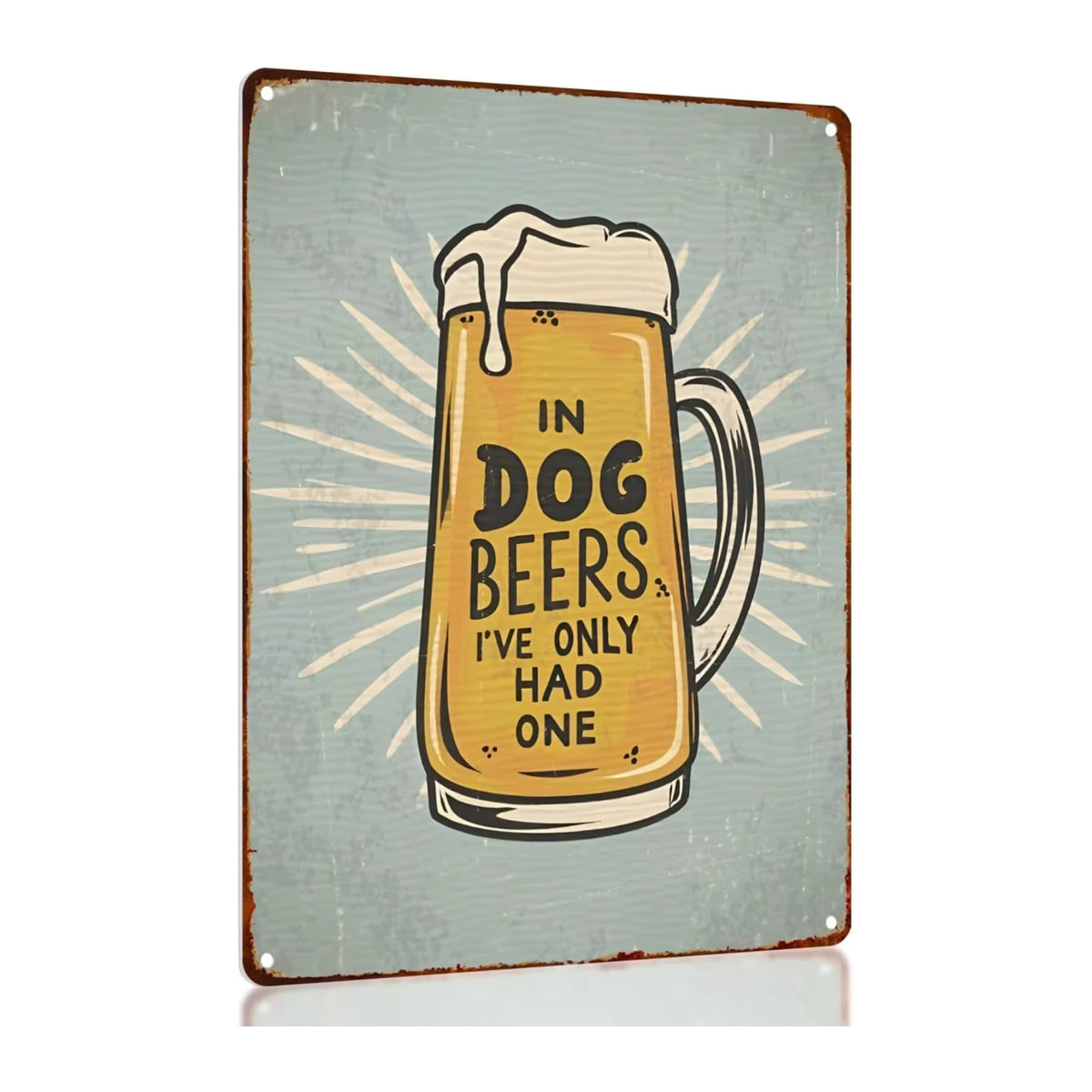 HELLOYOUNG Bierbar-Schild aus Metall in Beige im Vintage-Stil, rechteckige Wandkunst für Zuhause und Bars, Höhe: 30 cm, Breite: 20 cm - Bild 3