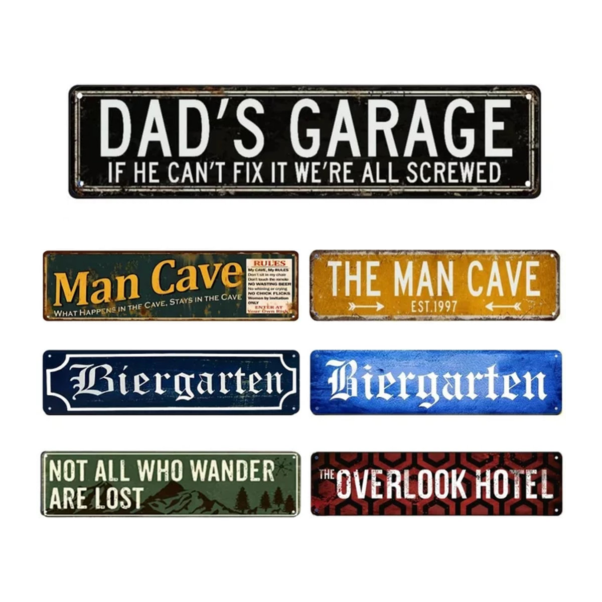 HELLOYOUNG Biergarten Metallschild in Blau im Vintage-Design für die Wandmontage - Bild 1