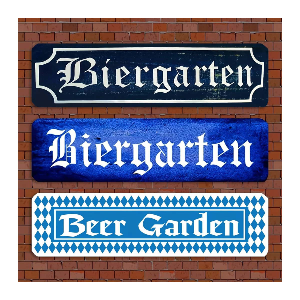 HELLOYOUNG Biergarten Metallschild in Blau im Vintage-Design für die Wandmontage - Bild 2