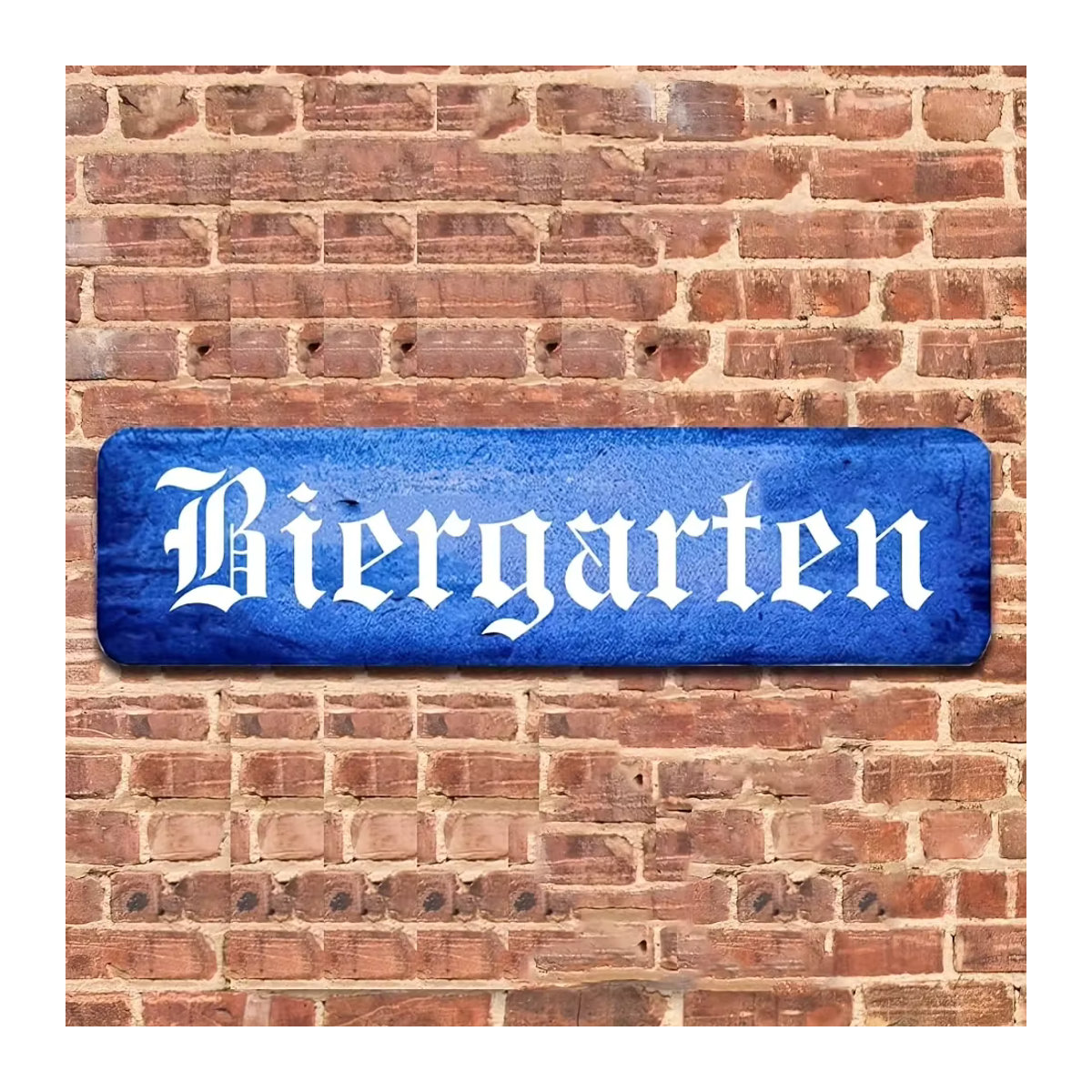 HELLOYOUNG Biergarten Metallschild in Blau im Vintage-Design für die Wandmontage - Bild 3