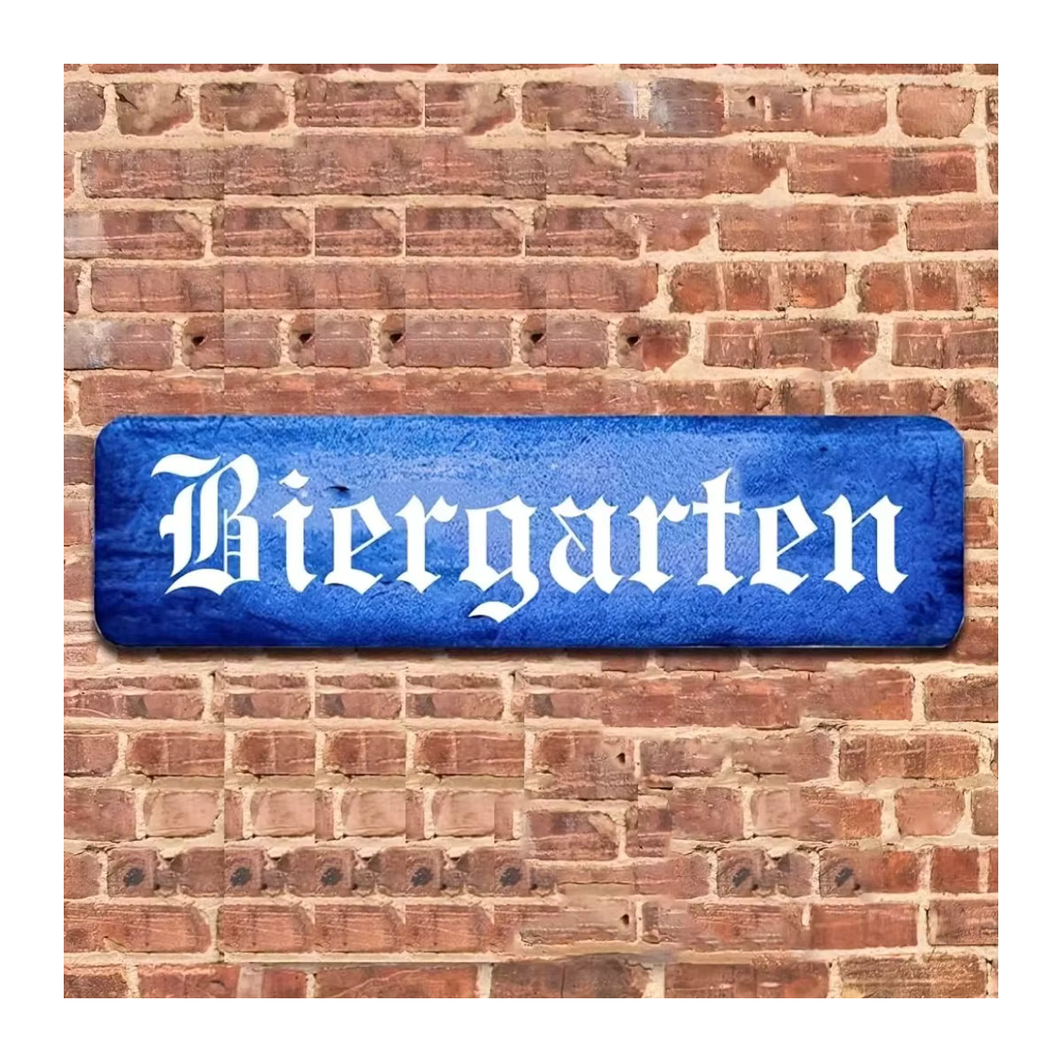 HELLOYOUNG Blaues Biergarten-Schild aus Metall im Vintage-Design, Rechteckiges Wandmontage-Schild für Brauerei, Pub und Restaurant, B/H: 40 x 40 cm - Bild 2