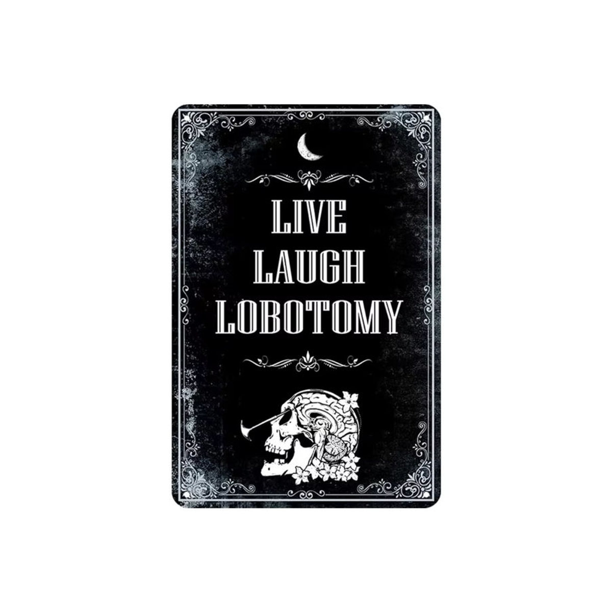 HELLOYOUNG Blechschild Live Laugh Lobotomy in Schwarz, Vintage Metall-Deko für die Wand, Rechteckig, B: 30 cm, H: 20 cm - Bild 7