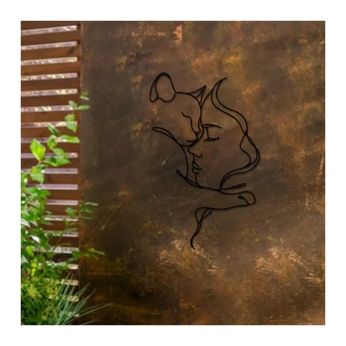 HELLOYOUNG Dekorative Wandkunst aus Metall in Schwarz – Minimalistische Katzen- und Damen-Silhouette für eine ästhetische Wandgestaltung - Bild 5