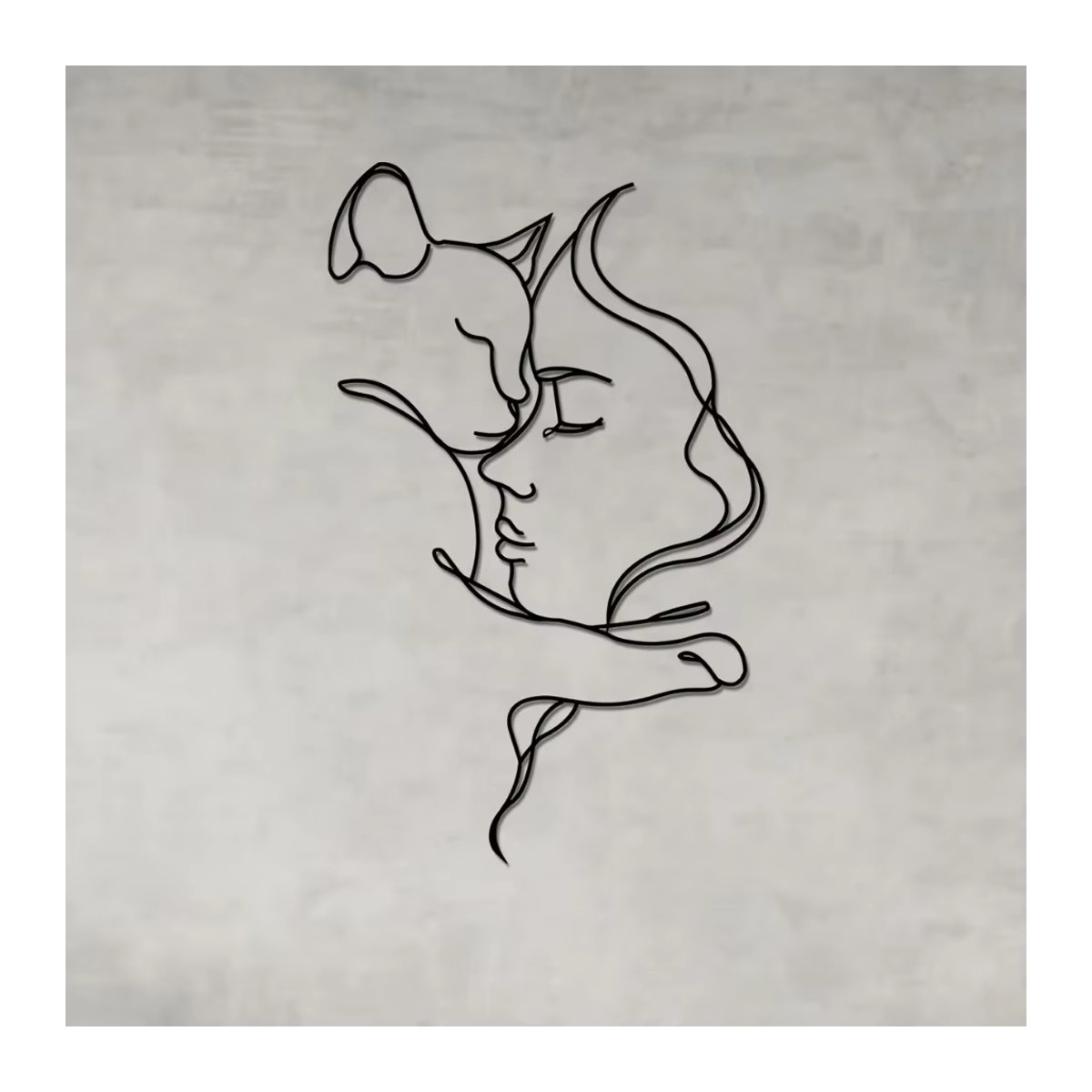 HELLOYOUNG Dekorative Wandkunst aus Metall in Schwarz – Minimalistische Katzen- und Damen-Silhouette für eine ästhetische Wandgestaltung - Bild 6