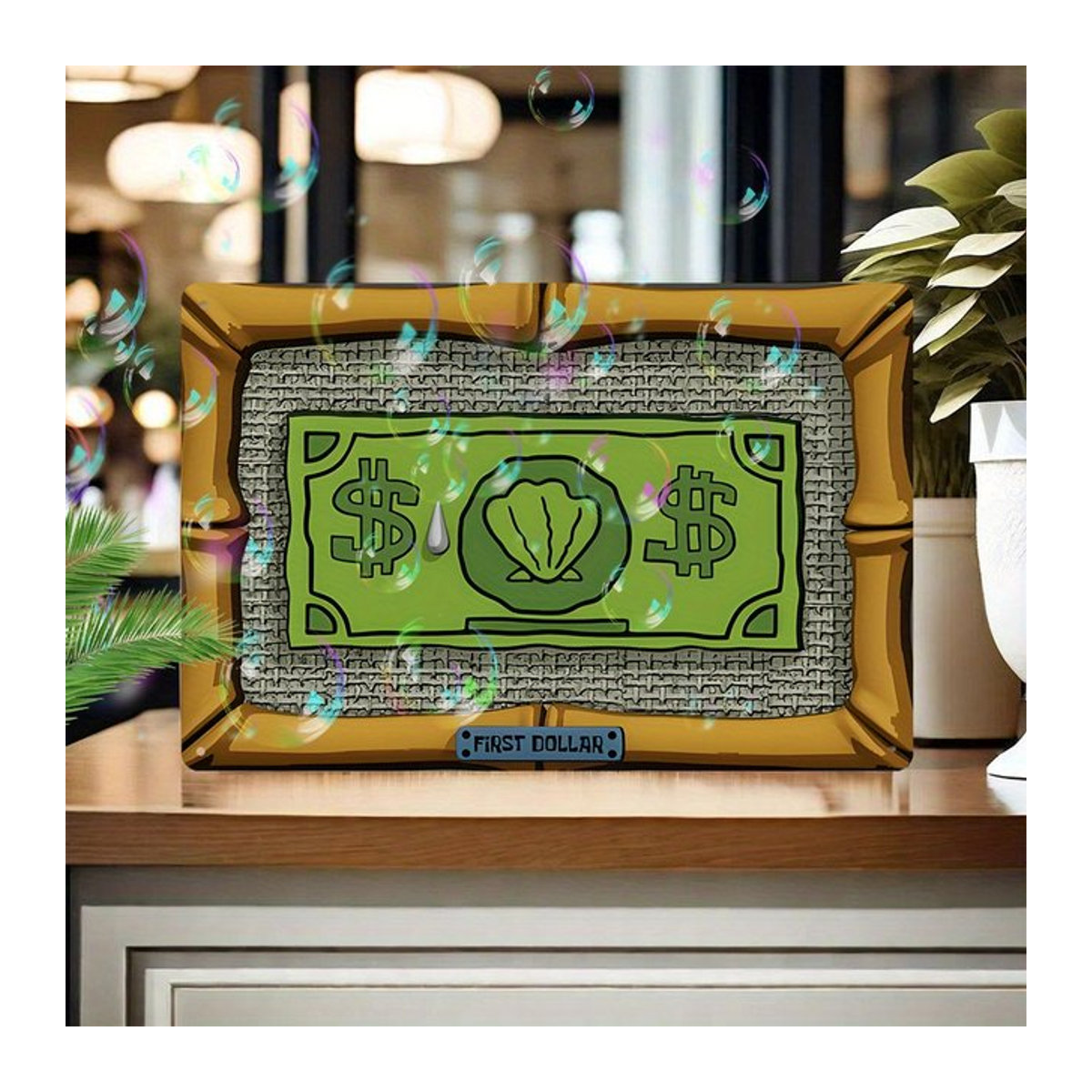 HELLOYOUNG First Dollar Wanddekoration Vintage Metallblechschild in Mehrfarbig, Rechteckig, B: 30 cm, H: 20 cm - Bild 1