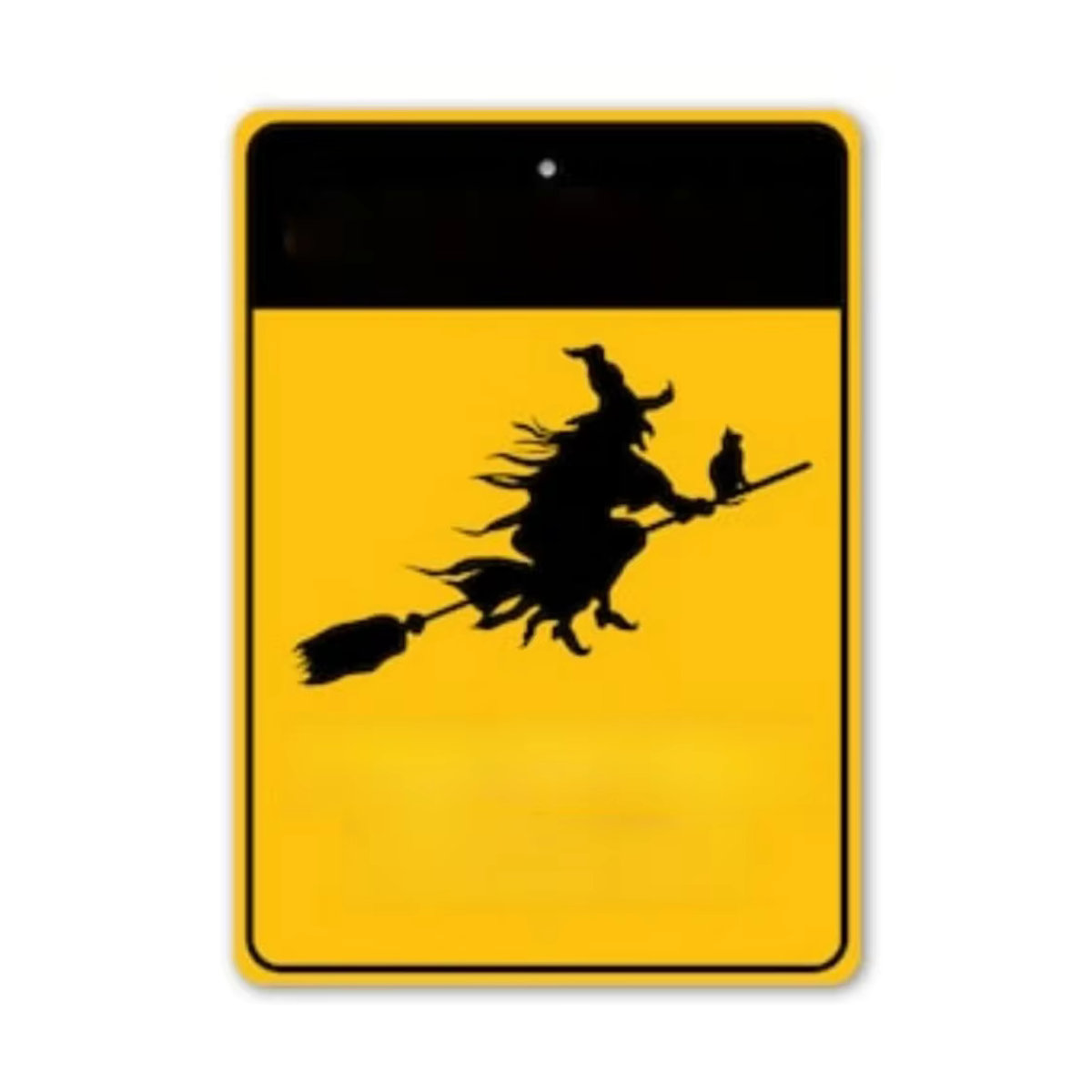 HELLOYOUNG Halloween Dekoration Fliegende Hexe aus Metall in Gelb Wandmontiert - Bild 4