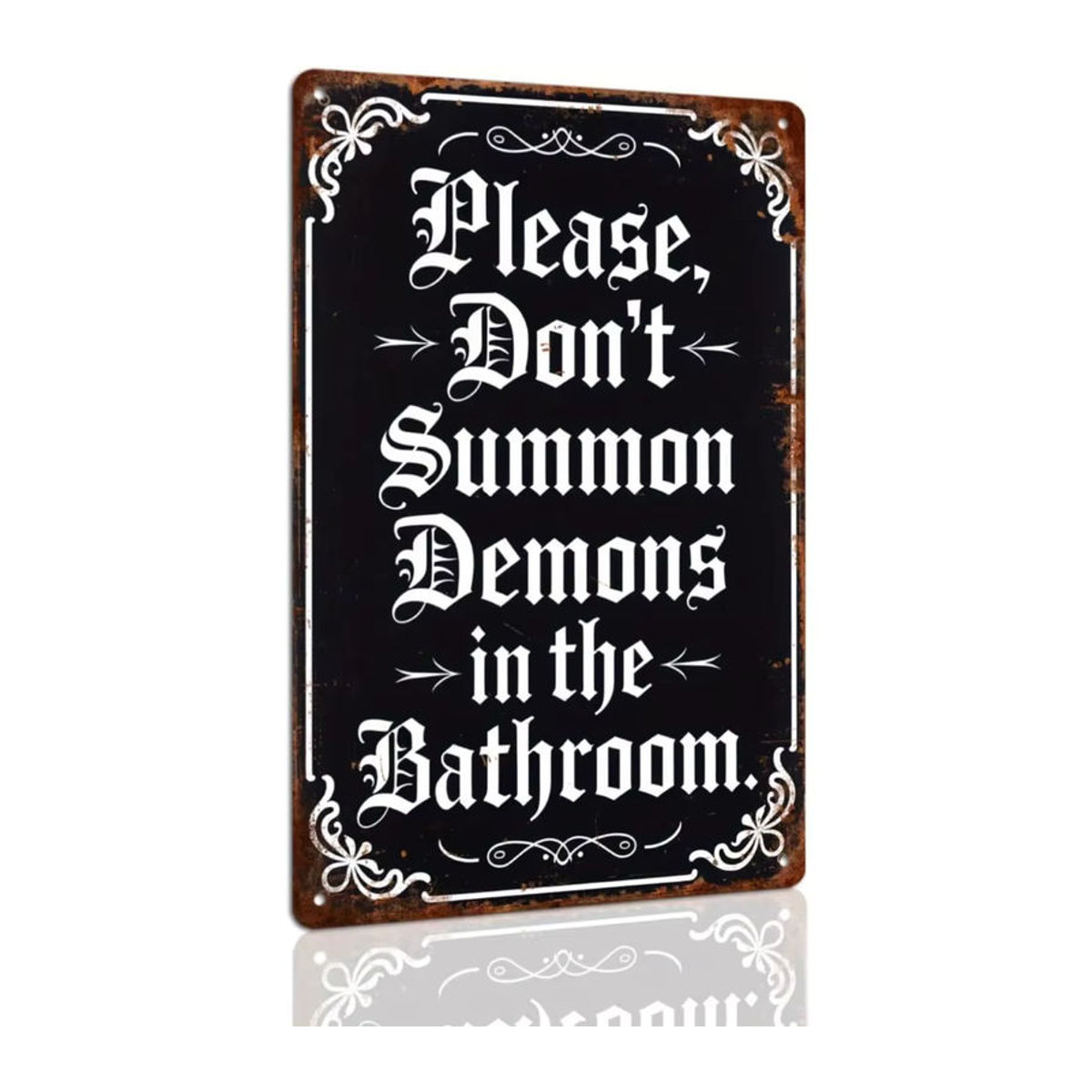 HELLOYOUNG Halloween Retro-Metallblechschild Badezimmer Wandkunst Dekoration Schwarz B: 20 cm, H: 30 cm - Bild 7