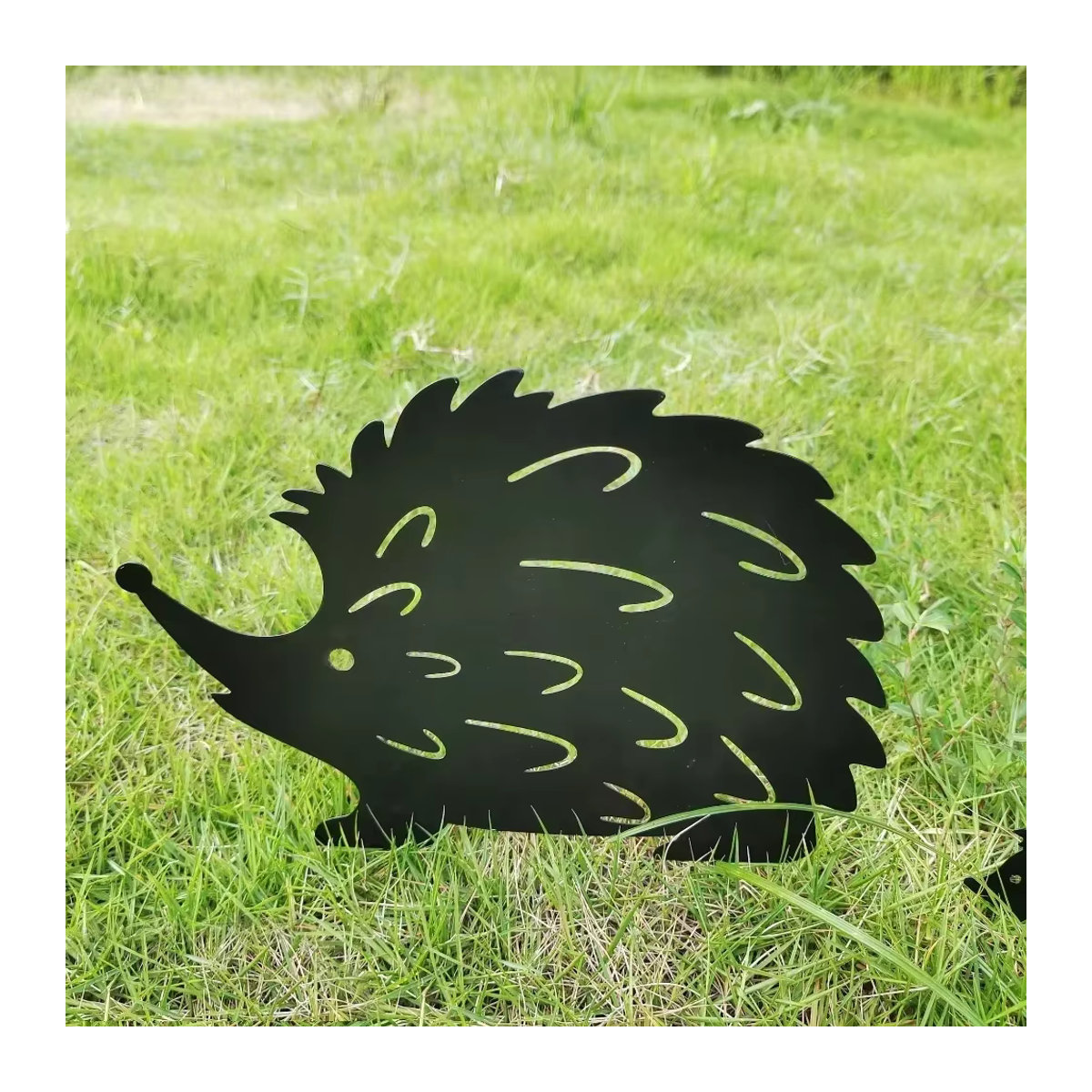 HELLOYOUNG Igel-Familiengartendekoration aus Metall in Schwarz für Garten und Außenbereich - Bild 3