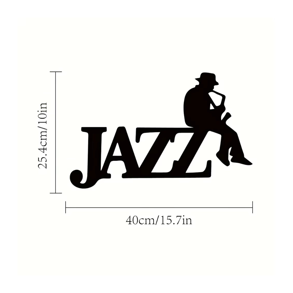 HELLOYOUNG Jazz Musik Wanddekoration aus Metall in Schwarz, minimalistisches Design für Musikliebhaber - Bild 2