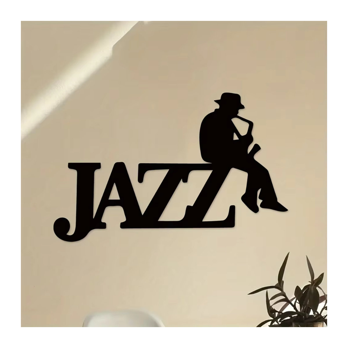 HELLOYOUNG Jazz Musik Wanddekoration aus Metall in Schwarz, minimalistisches Design für Musikliebhaber - Bild 4