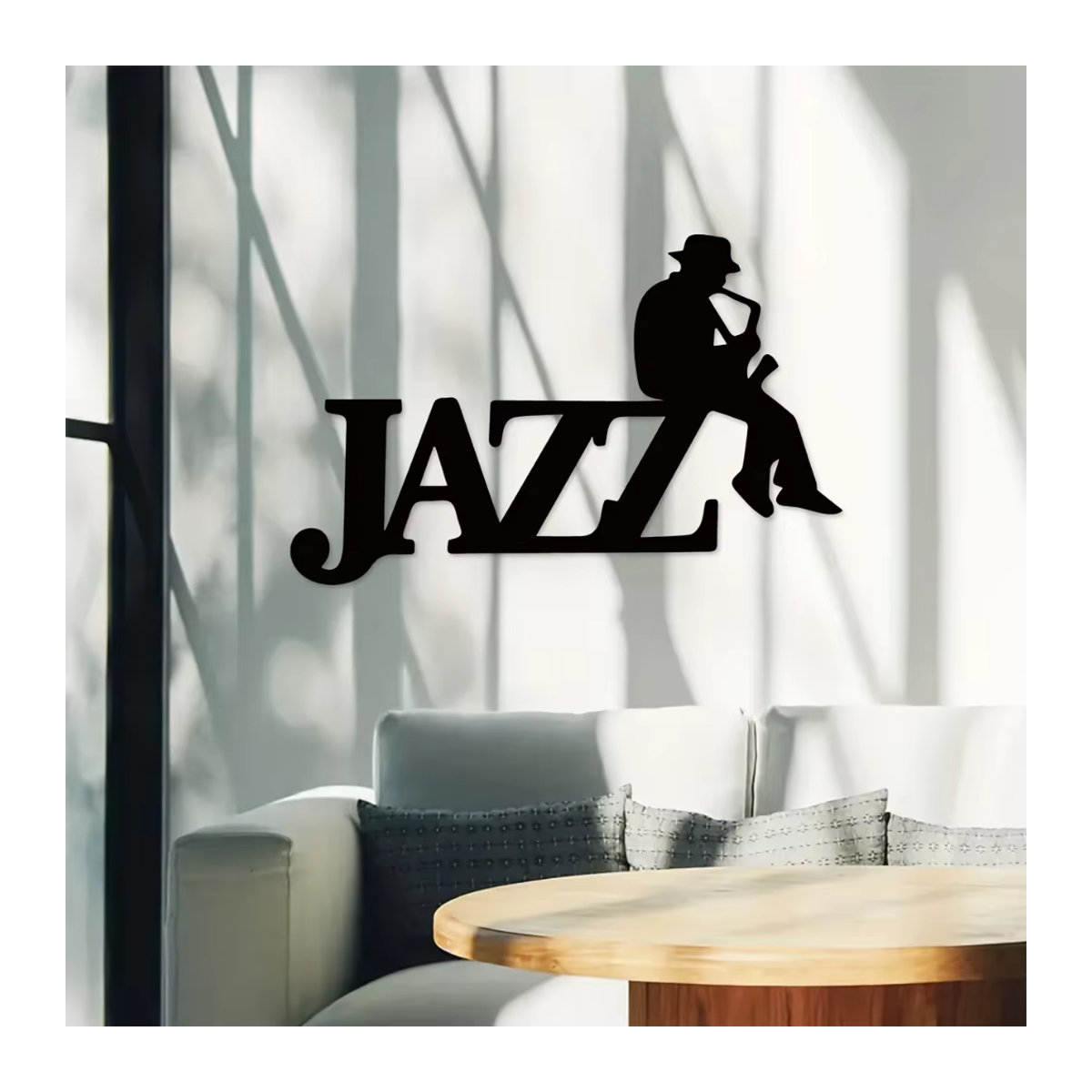HELLOYOUNG Jazz Musik Wanddekoration aus Metall in Schwarz, minimalistisches Design für Musikliebhaber - Bild 6