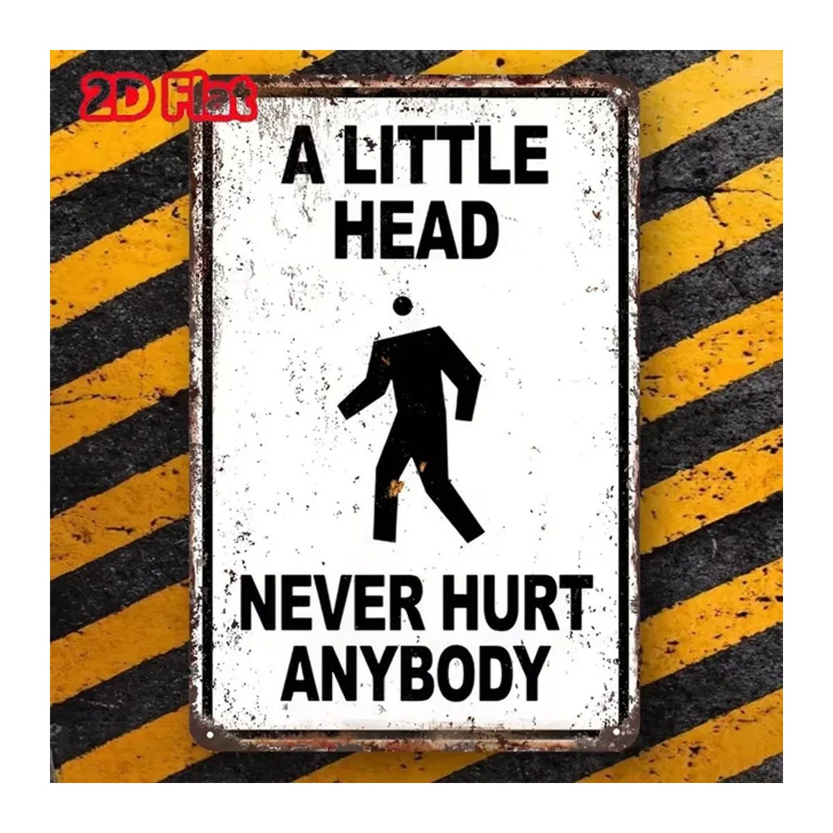 HELLOYOUNG Lustiges Aluminium-Wandschild Never Hurt Anybody für Bar und Café, Weiß, B/H: 30 x 20 cm - Bild 1