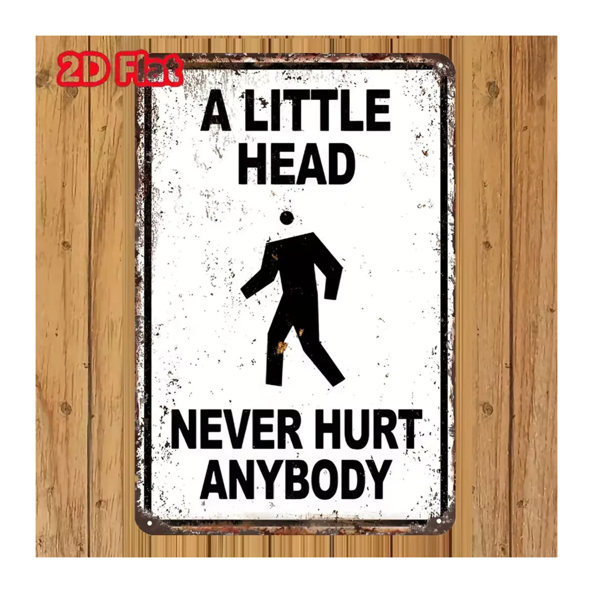 HELLOYOUNG Lustiges Aluminium-Wandschild Never Hurt Anybody für Bar und Café, Weiß, B/H: 30 x 20 cm - Bild 5